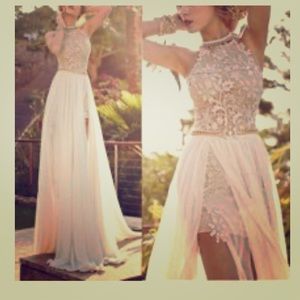 Long Prom dress off white